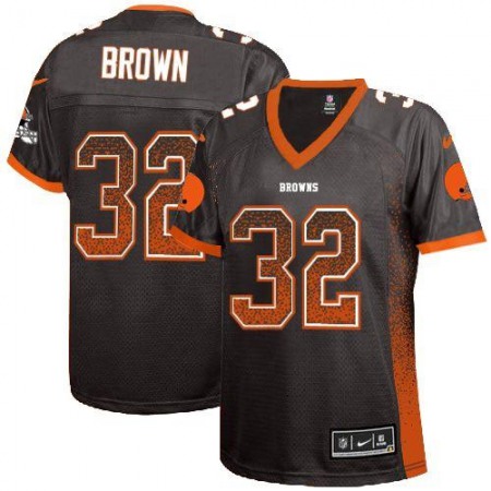 Nike Browns #32 Jim Brown Brown Team Color Women's Stitched NFL Elite Drift Fashion Jersey