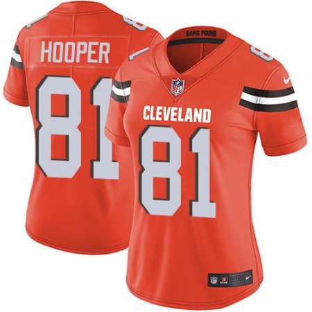 Nike Browns #81 Austin Hooper Orange Alternate Women's Stitched NFL Vapor Untouchable Limited Jersey