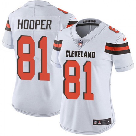 Nike Browns #81 Austin Hooper White Women's Stitched NFL Vapor Untouchable Limited Jersey