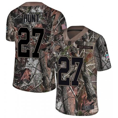Nike Browns #27 Kareem Hunt Camo Youth Stitched NFL Limited Rush Realtree Jersey