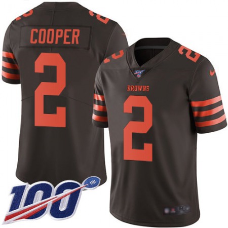 Nike Browns #2 Amari Cooper Brown Youth Stitched NFL Limited Rush 100th Season Jersey