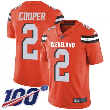 Nike Browns #2 Amari Cooper Orange Alternate Youth Stitched NFL 100th Season Vapor Untouchable Limited Jersey