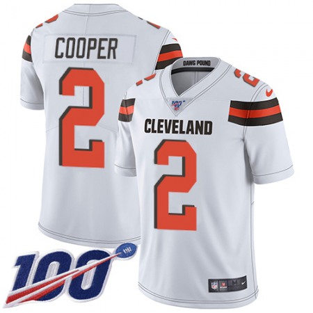 Nike Browns #2 Amari Cooper White Youth Stitched NFL 100th Season Vapor Limited Jersey