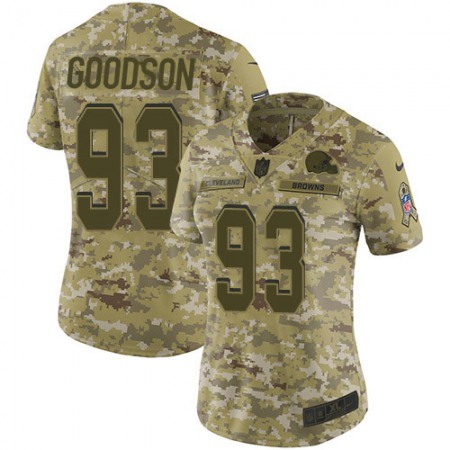 Nike Browns #93 B.J. Goodson Camo Women's Stitched NFL Limited 2018 Salute To Service Jersey