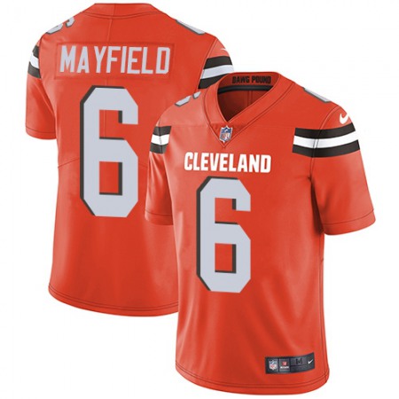 Nike Browns #6 Baker Mayfield Orange Alternate Youth Stitched NFL Vapor Untouchable Limited Jersey