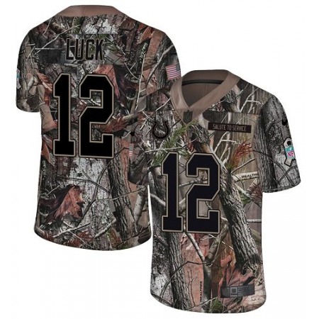 Nike Colts #12 Andrew Luck Camo Youth Stitched NFL Limited Rush Realtree Jersey