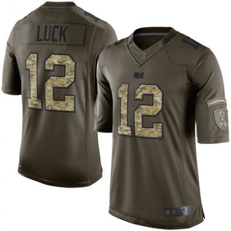 Nike Colts #12 Andrew Luck Green Youth Stitched NFL Limited 2015 Salute to Service Jersey