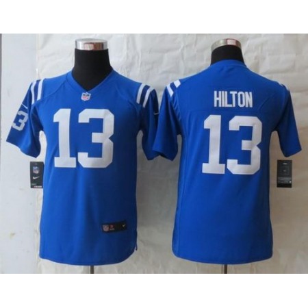 Nike Colts #13 T.Y. Hilton Royal Blue Team Color Youth Stitched NFL Elite Jersey