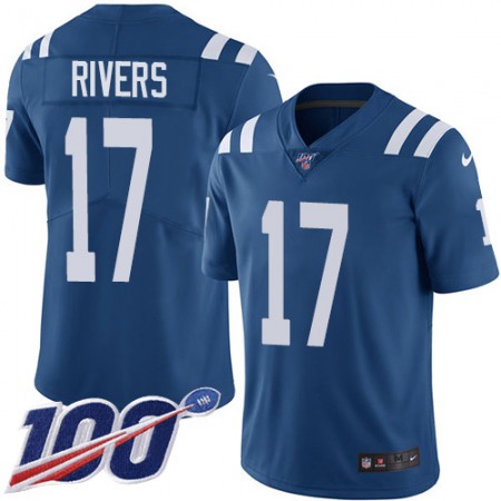 Nike Colts #17 Philip Rivers Royal Blue Team Color Youth Stitched NFL 100th Season Vapor Untouchable Limited Jersey