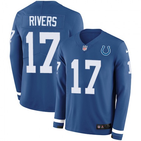 Nike Colts #17 Philip Rivers Royal Blue Team Color Youth Stitched NFL Limited Therma Long Sleeve Jersey