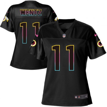 Nike Commanders #11 Carson Wentz Black Women's NFL Fashion Game Jersey