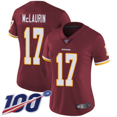 Nike Commanders #17 Terry McLaurin Burgundy Red Team Color Women's Stitched NFL 100th Season Vapor Limited Jersey