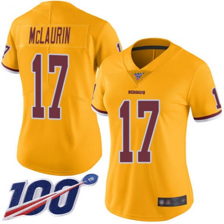 Nike Commanders #17 Terry McLaurin Gold Women's Stitched NFL Limited Rush 100th Season Jersey