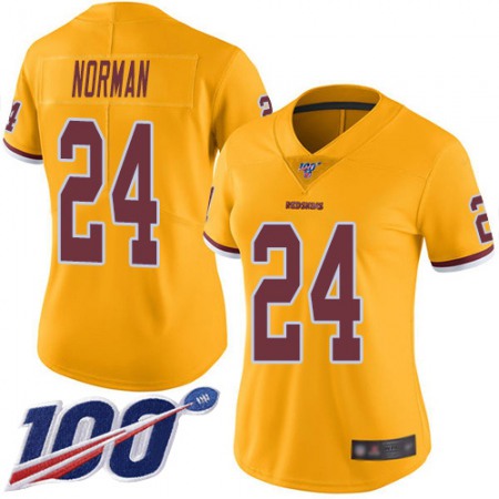 Nike Commanders #24 Josh Norman Gold Women's Stitched NFL Limited Rush 100th Season Jersey
