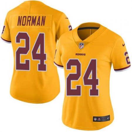 Nike Commanders #24 Josh Norman Gold Women's Stitched NFL Limited Rush Jersey