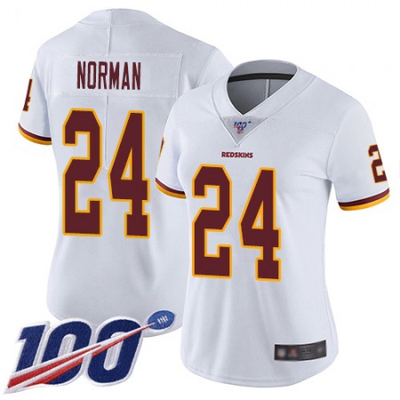 Nike Commanders #24 Josh Norman White Women's Stitched NFL 100th Season Vapor Limited Jersey