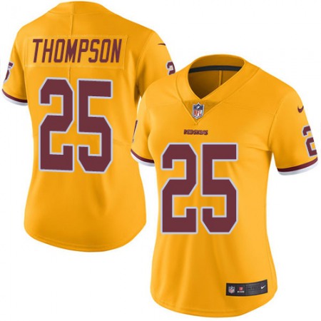 Nike Commanders #25 Chris Thompson Gold Women's Stitched NFL Limited Rush Jersey