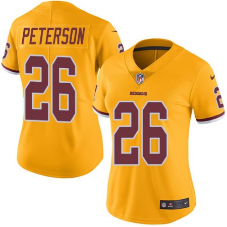 Nike Commanders #26 Adrian Peterson Gold Women's Stitched NFL Limited Rush Jersey