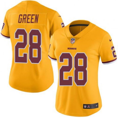 Nike Commanders #28 Darrell Green Gold Women's Stitched NFL Limited Rush Jersey