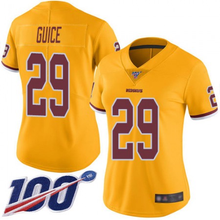 Nike Commanders #29 Derrius Guice Gold Women's Stitched NFL Limited Rush 100th Season Jersey