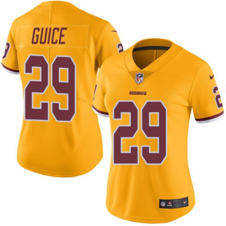Nike Commanders #29 Derrius Guice Gold Women's Stitched NFL Limited Rush Jersey