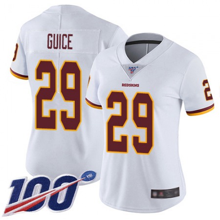 Nike Commanders #29 Derrius Guice White Women's Stitched NFL 100th Season Vapor Limited Jersey