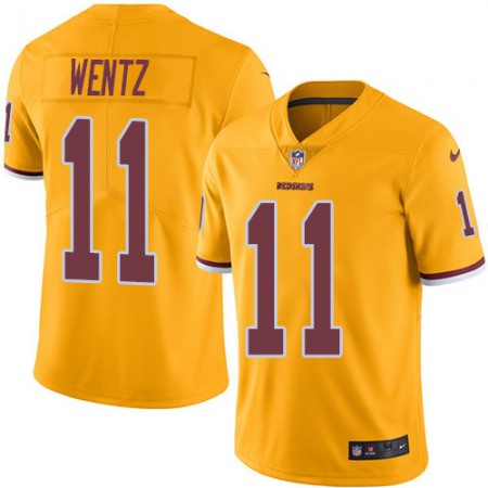 Nike Commanders #11 Carson Wentz Gold Youth Stitched NFL Limited Rush Jersey