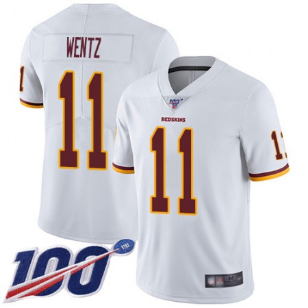 Nike Commanders #11 Carson Wentz White Youth Stitched NFL 100th Season Vapor Limited Jersey