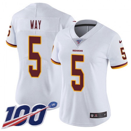 Nike Commanders #5 Tress Way White Women's Stitched NFL 100th Season Vapor Untouchable Limited Jersey