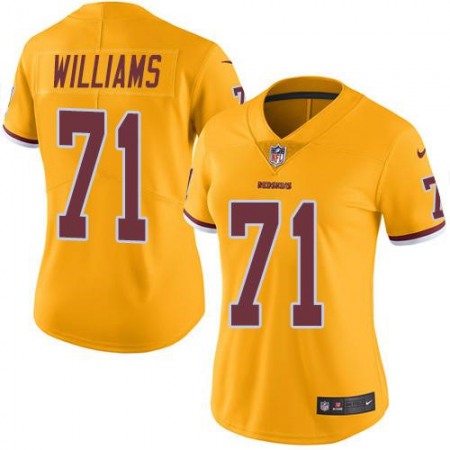 Nike Commanders #71 Trent Williams Gold Women's Stitched NFL Limited Rush Jersey
