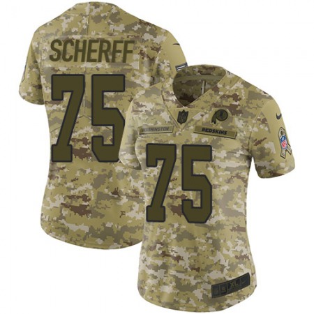 Nike Commanders #75 Brandon Scherff Camo Women's Stitched NFL Limited 2018 Salute to Service Jersey
