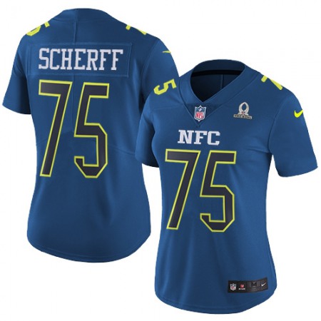 Nike Commanders #75 Brandon Scherff Navy Women's Stitched NFL Limited NFC 2017 Pro Bowl Jersey