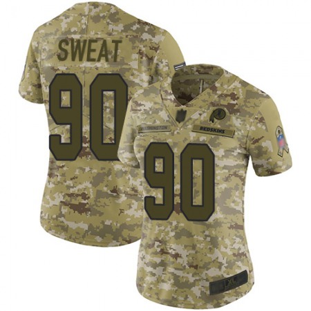 Nike Commanders #90 Montez Sweat Camo Women's Stitched NFL Limited 2018 Salute to Service Jersey