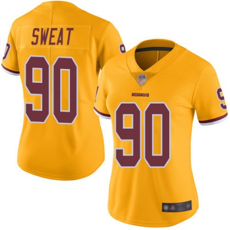 Nike Commanders #90 Montez Sweat Gold Women's Stitched NFL Limited Rush Jersey
