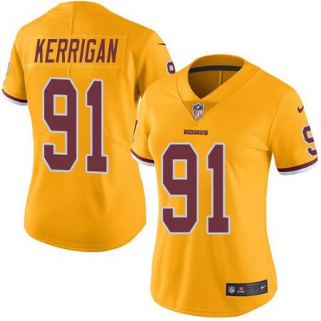 Nike Commanders #91 Ryan Kerrigan Gold Women's Stitched NFL Limited Rush Jersey