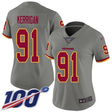 Nike Commanders #91 Ryan Kerrigan Gray Women's Stitched NFL Limited Inverted Legend 100th Season Jersey