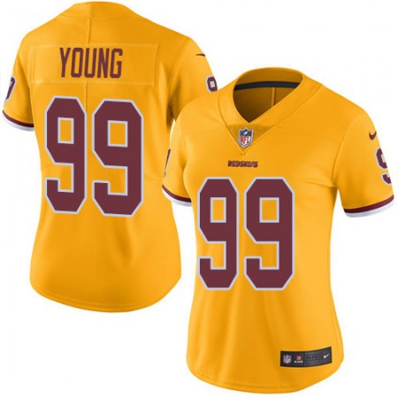 Nike Commanders #99 Chase Young Gold Women's Stitched NFL Limited Rush Jersey