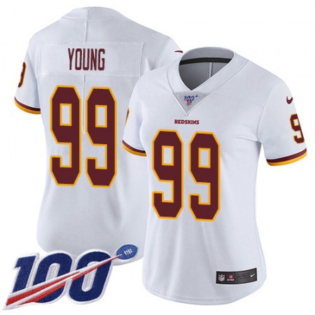 Nike Commanders #99 Chase Young White Women's Stitched NFL 100th Season Vapor Untouchable Limited Jersey