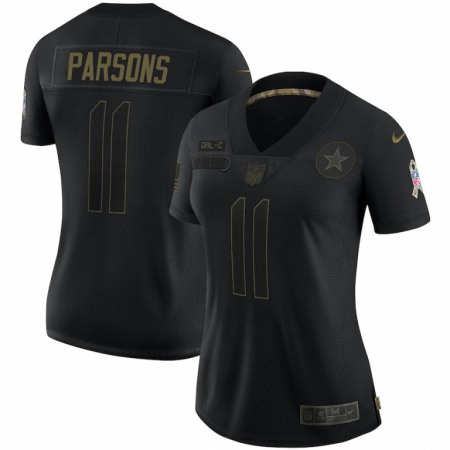 Dallas Cowboys #11 Micah Parsons Black Nike Women's 2020 Salute To Service Limited Jersey Black