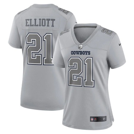 Dallas Cowboys #21 Ezekiel Elliott Nike Women's Gray Atmosphere Fashion Game Jersey