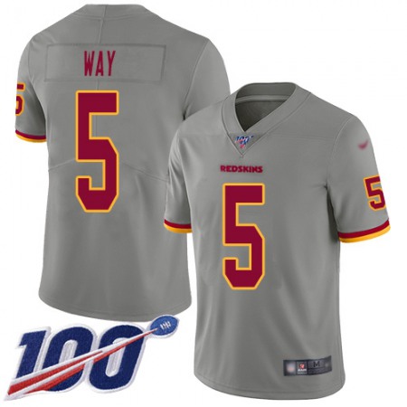 Nike Commanders #5 Tress Way Gray Youth Stitched NFL Limited Inverted Legend 100th Season Jersey