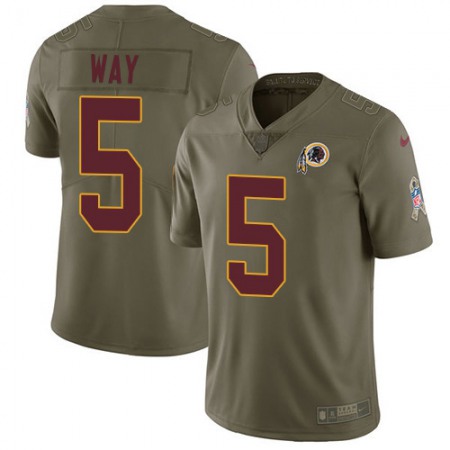 Nike Commanders #5 Tress Way Olive Youth Stitched NFL Limited 2017 Salute To Service Jersey