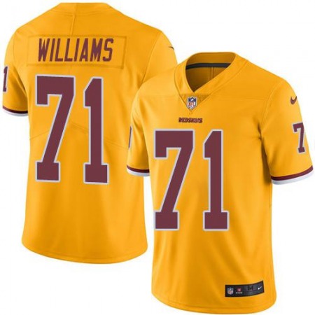 Nike Commanders #71 Trent Williams Gold Youth Stitched NFL Limited Rush Jersey