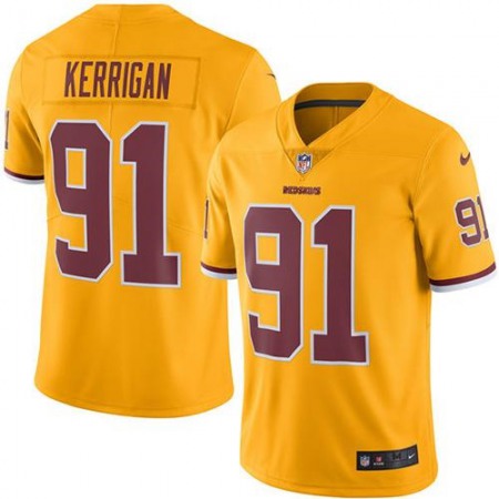 Nike Commanders #91 Ryan Kerrigan Gold Youth Stitched NFL Limited Rush Jersey