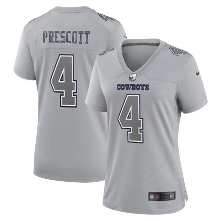 Dallas Cowboys #4 Dak Prescott Nike Women's Gray Atmosphere Fashion Game Jersey