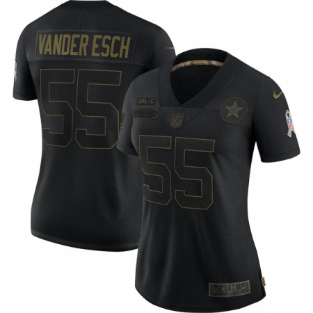 Dallas Cowboys #55 Leighton Vander Esch Nike Women's 2020 Salute To Service Limited Jersey Black