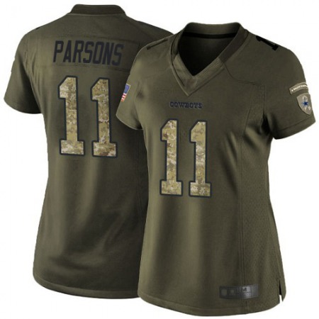 Nike Cowboys #11 Micah Parsons Green Women's Stitched NFL Limited 2015 Salute to Service Jersey