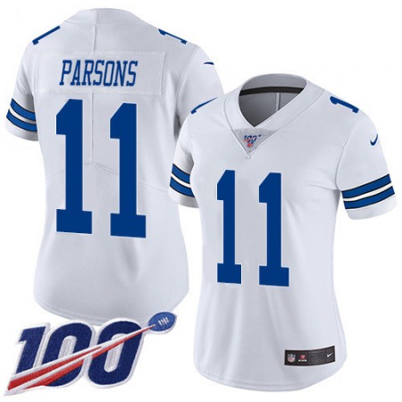 Nike Cowboys #11 Micah Parsons White Women's Stitched NFL 100th Season Vapor Untouchable Limited Jersey