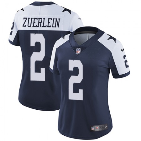 Nike Cowboys #2 Greg Zuerlein Navy Blue Thanksgiving Women's Stitched NFL Vapor Throwback Limited Jersey