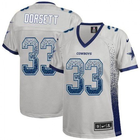 Nike Cowboys #33 Tony Dorsett Grey Women's Stitched NFL Elite Drift Fashion Jersey